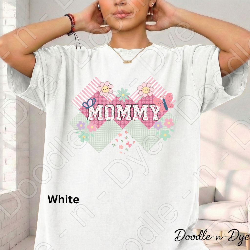 Mommy Comfort Colors Tee, New Mom T-Shirt, Cute Mom Graphic Tee, Floral Patterned Mommy Tshirt, Gift for Her, First Time Mom, Mother's Day Gift