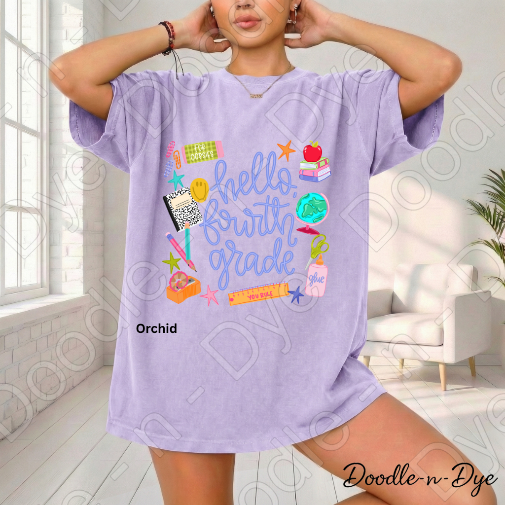Hello Fourth Grade Teacher Shirt – Comfort Colors Back to School Fourth Grade Teacher Tee for Educators