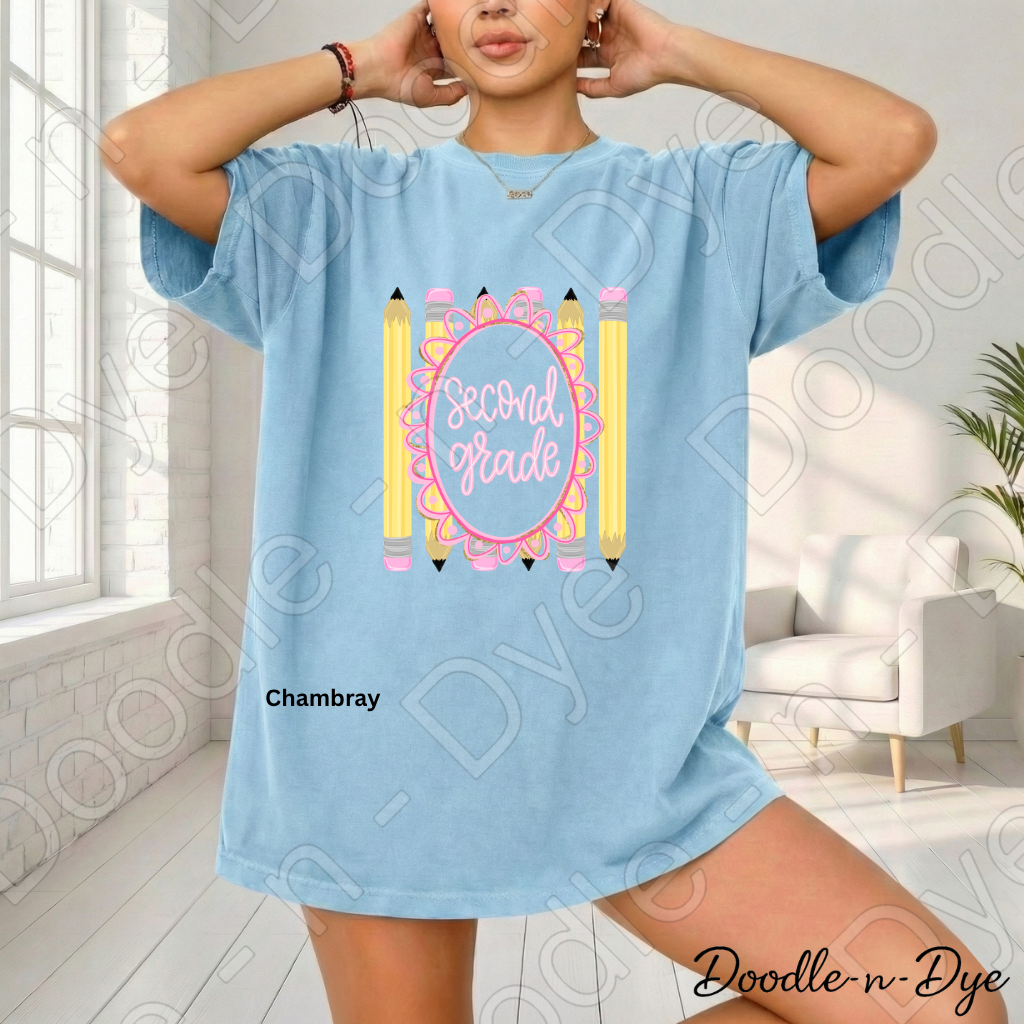 Second Grade Teacher Shirt, Second Grade Comfort Colors Teacher Tee, Grade Level Second Grade Teacher Shirt, Teacher Gift, Back to School Teacher Tee