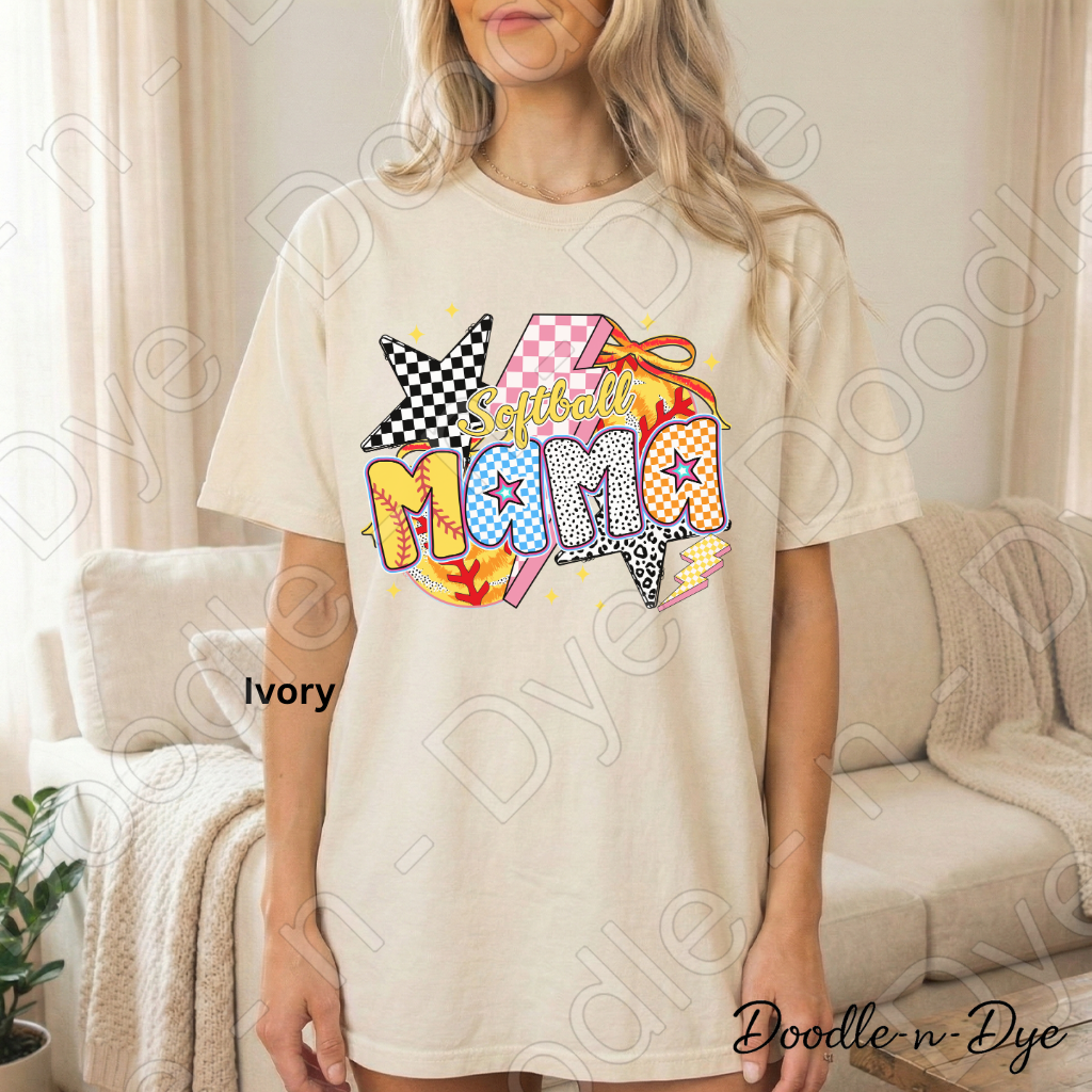 Softball Mama Comfort Colors Tee, Softball Mom Shirt, Game Day Softball T-Shirt, Softball Season Tshirt, Tournament Mama Tee, Gift for Her, Gift for Mom