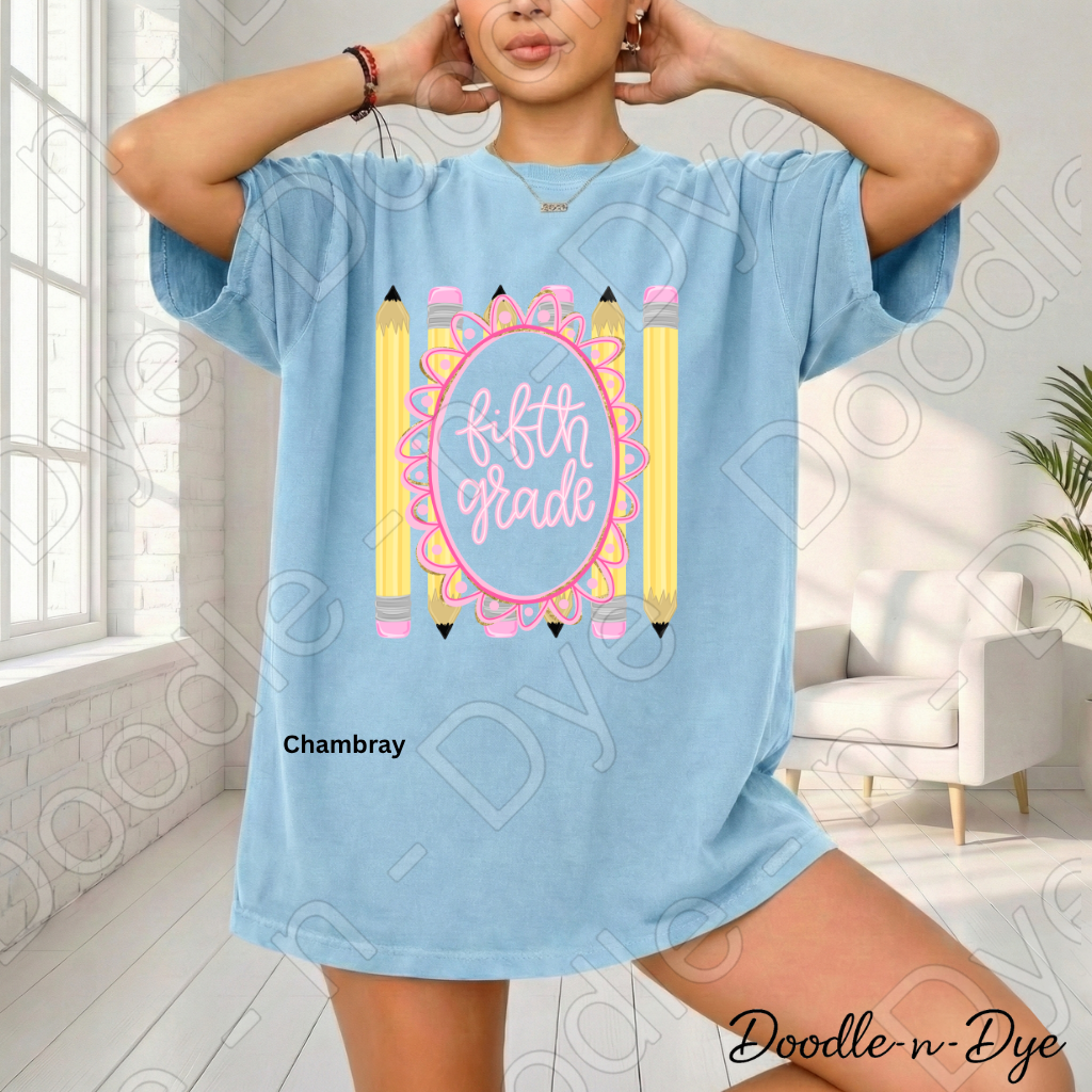 Fifth Grade Teacher Shirt, Fifth Grade Comfort Colors Teacher Tee, Grade Level Fifth Grade Teacher Shirt, Teacher Gift, Back to School Teacher Tee