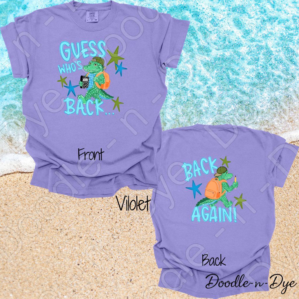 Youth Guess Who's Back Boys Shirt, Back Again Youth Shirt, Funny Back to School Tee, Youth Comfort Colors 9018, First Day of School Shirt