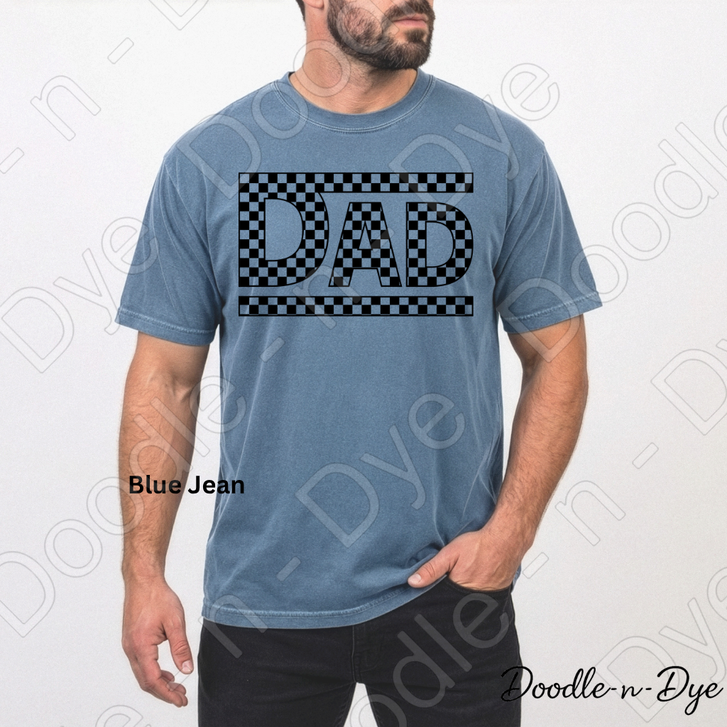 Retro Dad Comfort Colors Shirt, Checkered Dad Tee, Father's Day Shirt, Gift for Dad