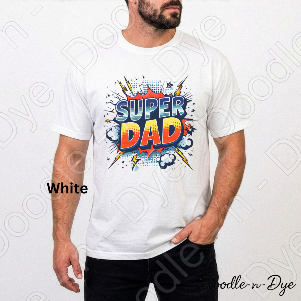 Super Dad Comfort Colors Tee, Comic Dad Shirt, Father's Day Superhero T-Shirt, Gift for Him