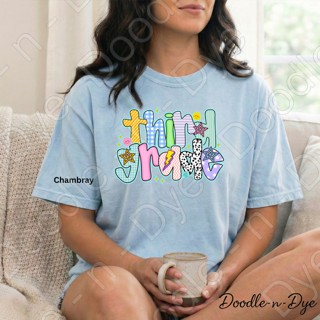 Third Grade Teacher Shirt – Comfort Colors Third Grade Tee, Back to School Elementary Teacher Apparel