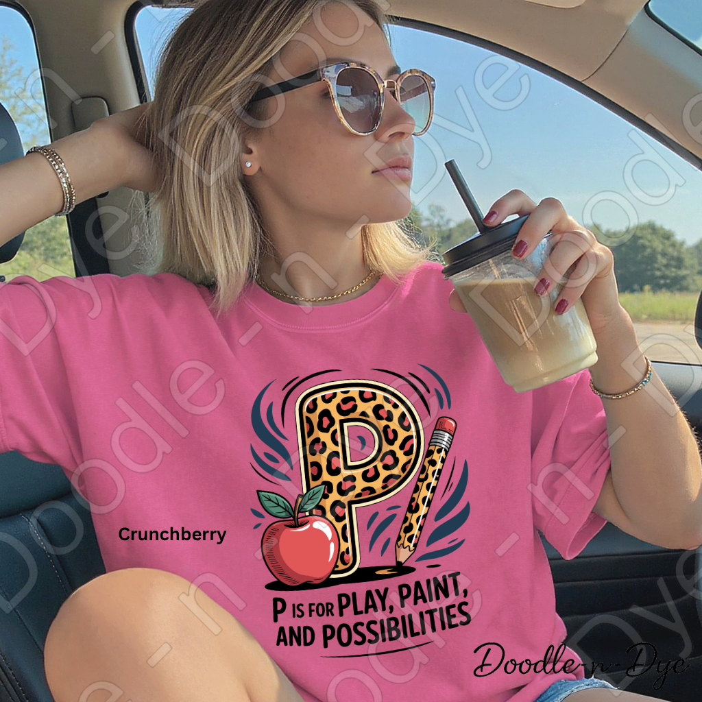 Pre-K Teacher Shirt – P Is for Play Paint and Possibilities Tee | Comfort Colors Preschool Teacher Shirt