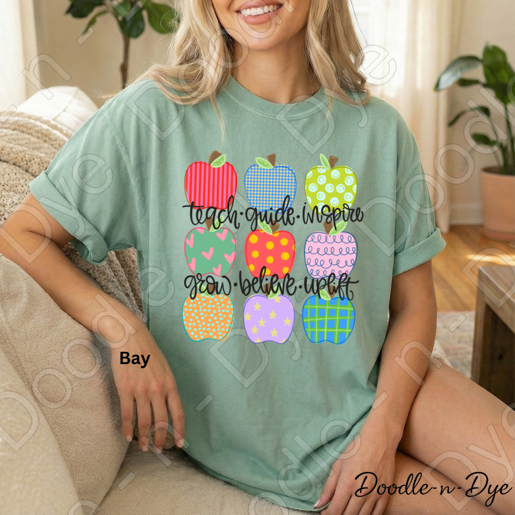 Inspirational Teacher Shirt, Teacher Apple Shirt, Comfort Colors Teacher Tee, Teacher Appreciation Gift, Motivational Teacher Shirt, Back to School Teacher Tee