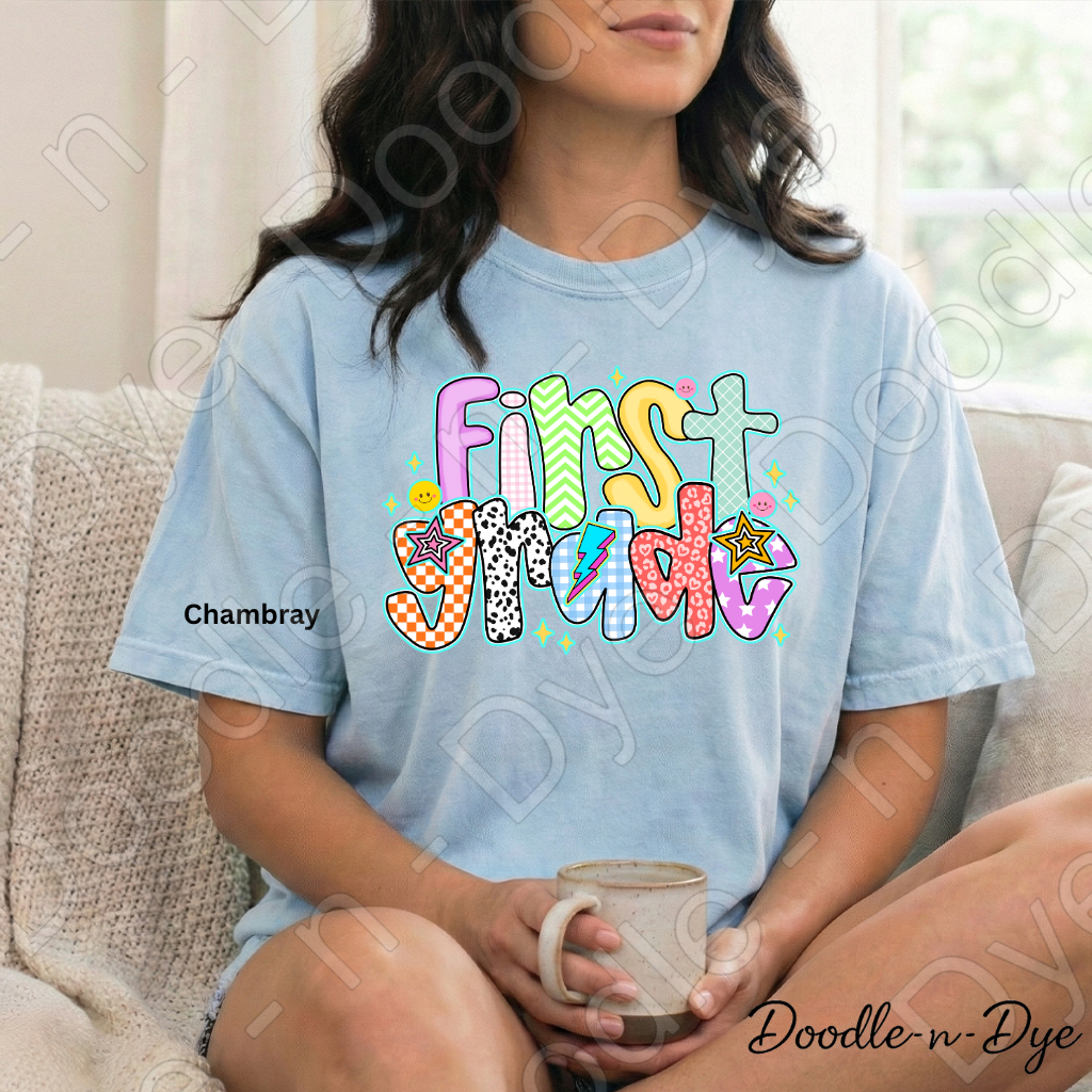 First Grade Teacher Shirt – Comfort Colors First Grade Tee, Back to School Elementary Teacher Apparel