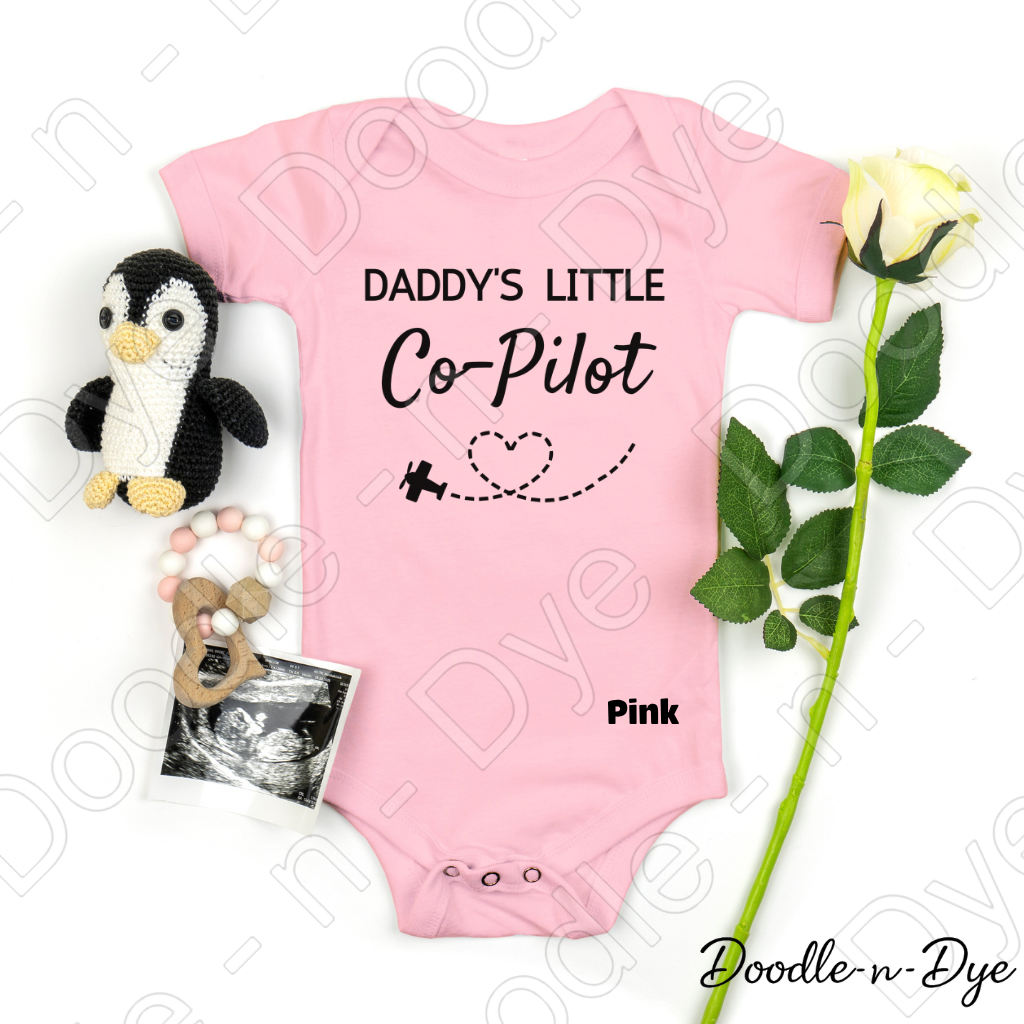 Infant Daddy's Little Co-Pilot Baby Onesie, Cute Father's Day Bodysuit, Baby Bella & Canvas Onesie, Little Co Pilot Onesie