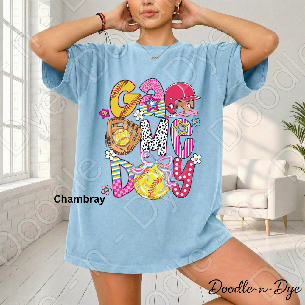 Game Day Softball Comfort Colors Tee, Game Day Tee for Mom, Game Day Shirt for Players, Gift for Mom, Gift for Her, Team Shirt
