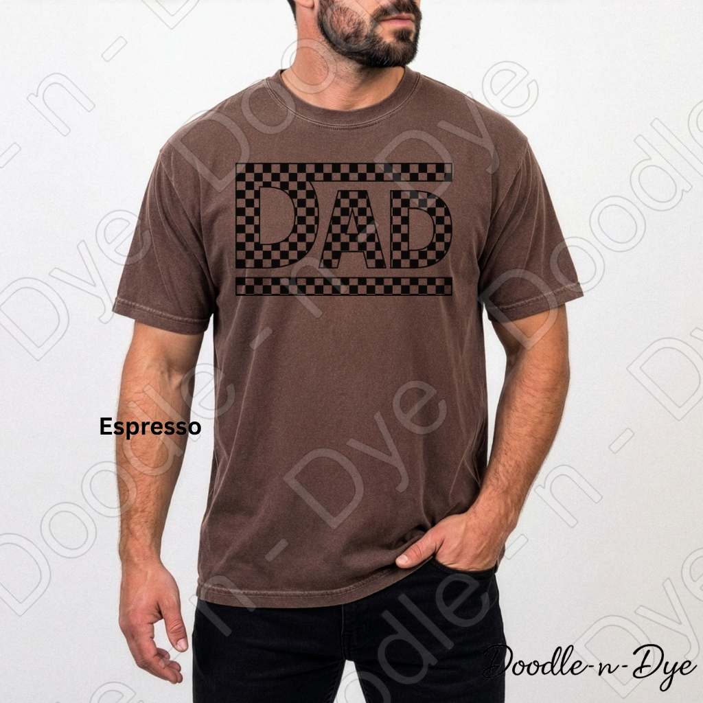 Retro Dad Comfort Colors Shirt, Checkered Dad Tee, Father's Day Shirt, Gift for Dad