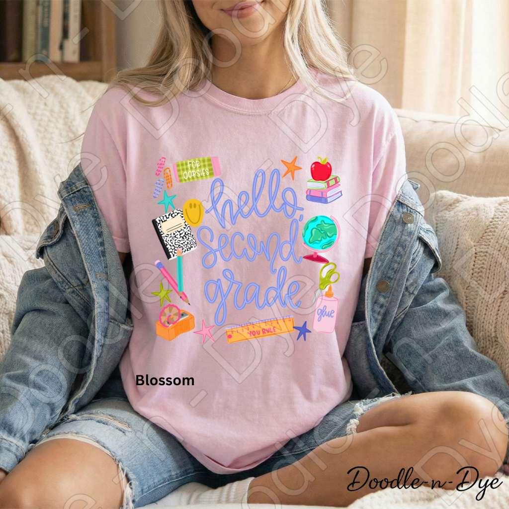 Hello Second Grade Teacher Shirt – Comfort Colors Back to School Second Grade Teacher Tee for Educators