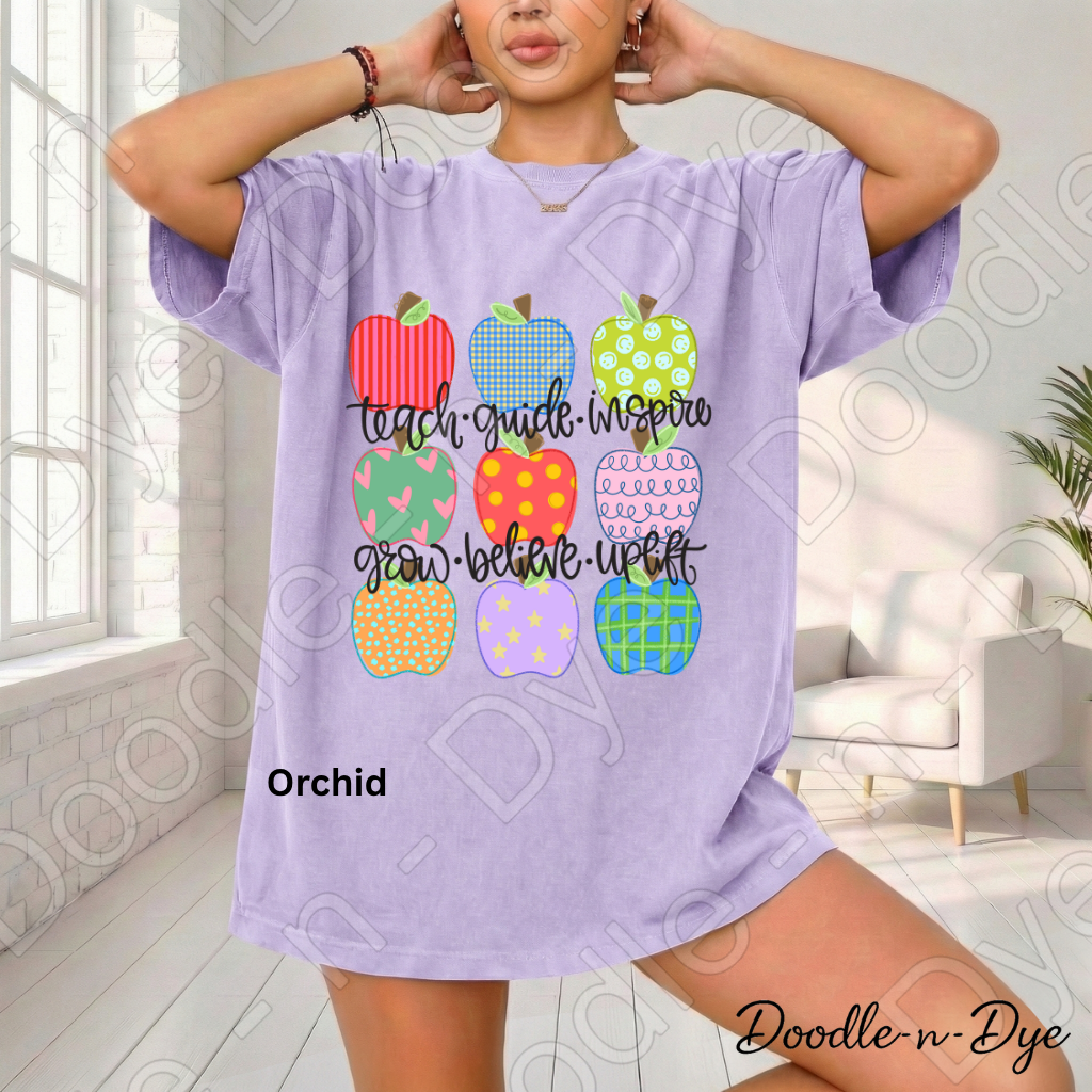 Inspirational Teacher Shirt, Teacher Apple Shirt, Comfort Colors Teacher Tee, Teacher Appreciation Gift, Motivational Teacher Shirt, Back to School Teacher Tee