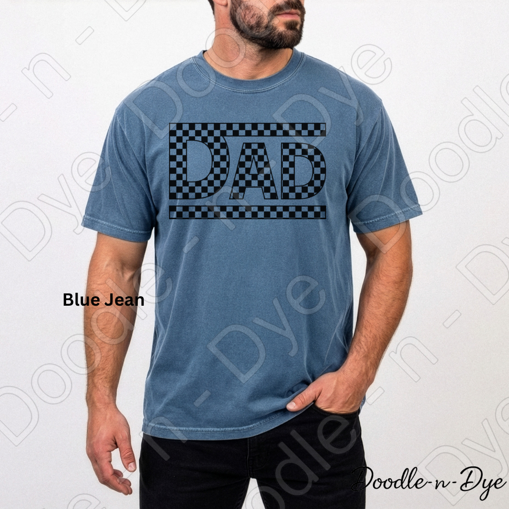 Retro Dad Comfort Colors Shirt, Checkered Dad Tee, Father's Day Shirt, Gift for Dad