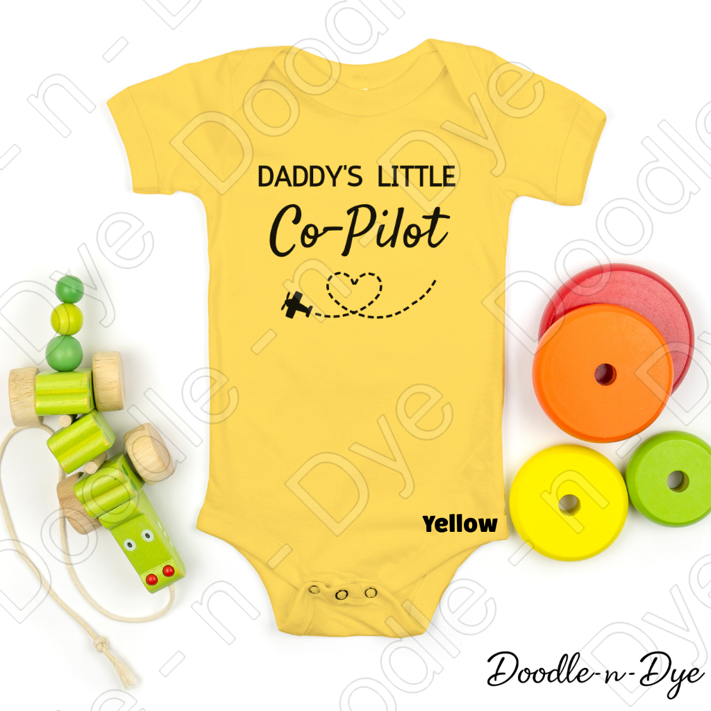 Infant Daddy's Little Co-Pilot Baby Onesie, Cute Father's Day Bodysuit, Baby Bella & Canvas Onesie, Little Co Pilot Onesie