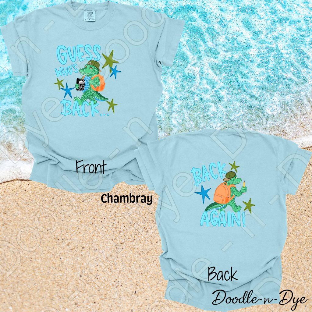 Youth Guess Who's Back Boys Shirt, Back Again Youth Shirt, Funny Back to School Tee, Youth Comfort Colors 9018, First Day of School Shirt