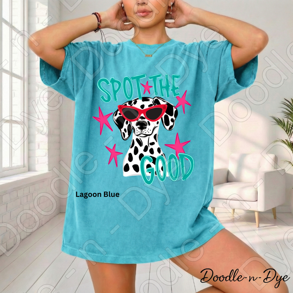 Spot the Good Inspirational Comfort Colors Tee, Positive Message Shirt, Encouraging School Outfit, Cute Dalmatian Kindness Tee, Back‑to‑School Graphic Shirt