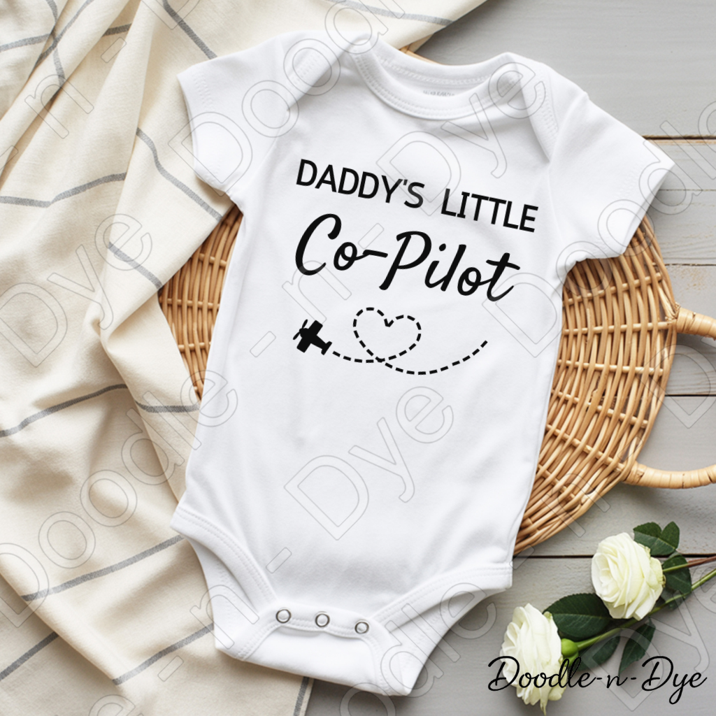 Infant Daddy's Little Co-Pilot Baby Onesie, Cute Father's Day Bodysuit, Baby Bella & Canvas Onesie, Little Co Pilot Onesie