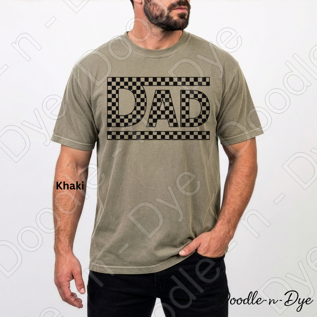 Retro Dad Comfort Colors Shirt, Checkered Dad Tee, Father's Day Shirt, Gift for Dad