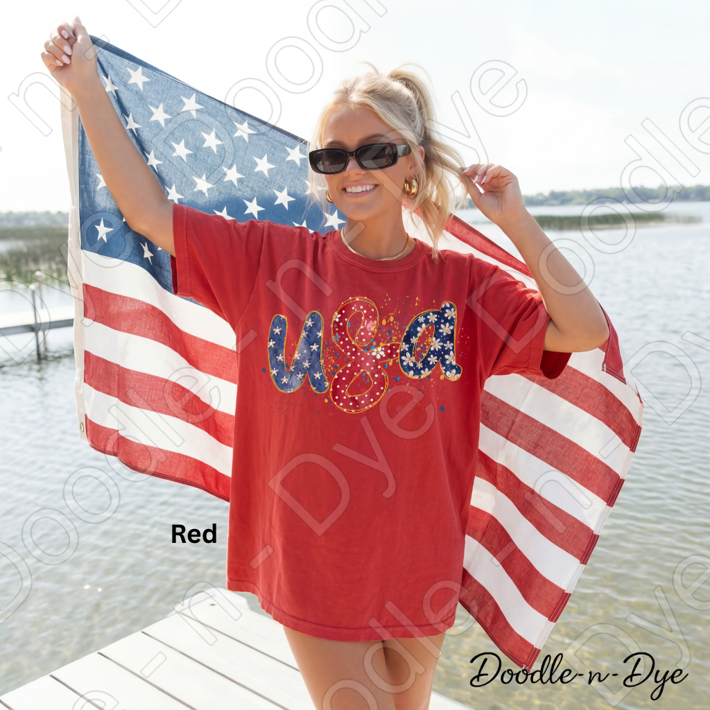 USA Fireworks Shirt – Patriotic Red White Blue Comfort Colors Tee - July 4th T-Shirt - Independence Day Tshirt