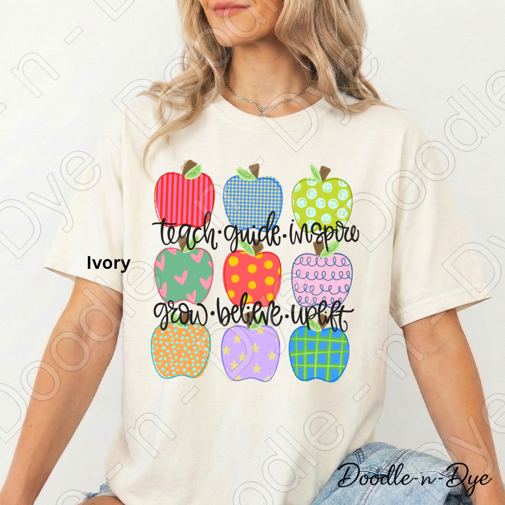 Inspirational Teacher Shirt, Teacher Apple Shirt, Comfort Colors Teacher Tee, Teacher Appreciation Gift, Motivational Teacher Shirt, Back to School Teacher Tee