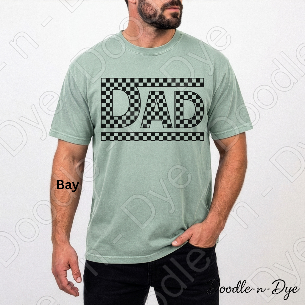 Retro Dad Comfort Colors Shirt, Checkered Dad Tee, Father's Day Shirt, Gift for Dad