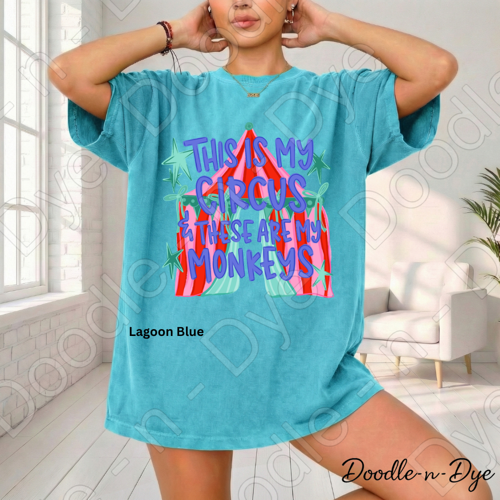Funny Monkey Comfort Colors Tee, Teacher or Mom Life Shirt, This is My Circus These Are My Monkeys tee, Classroom Humor Tee, Humorous Mom Life Tee, Teacher Gift, Gift for Mom, Back to School Tee