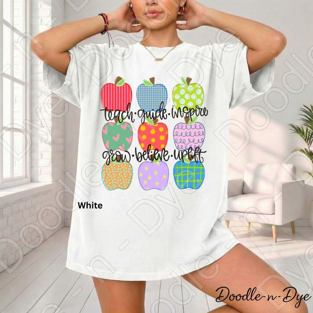 Inspirational Teacher Shirt, Teacher Apple Shirt, Comfort Colors Teacher Tee, Teacher Appreciation Gift, Motivational Teacher Shirt, Back to School Teacher Tee