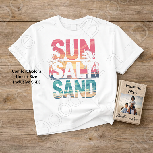 Sun Salt Sand Shirt – Tropical Comfort Colors Beach Tee - Summer Vacation T-Shirt