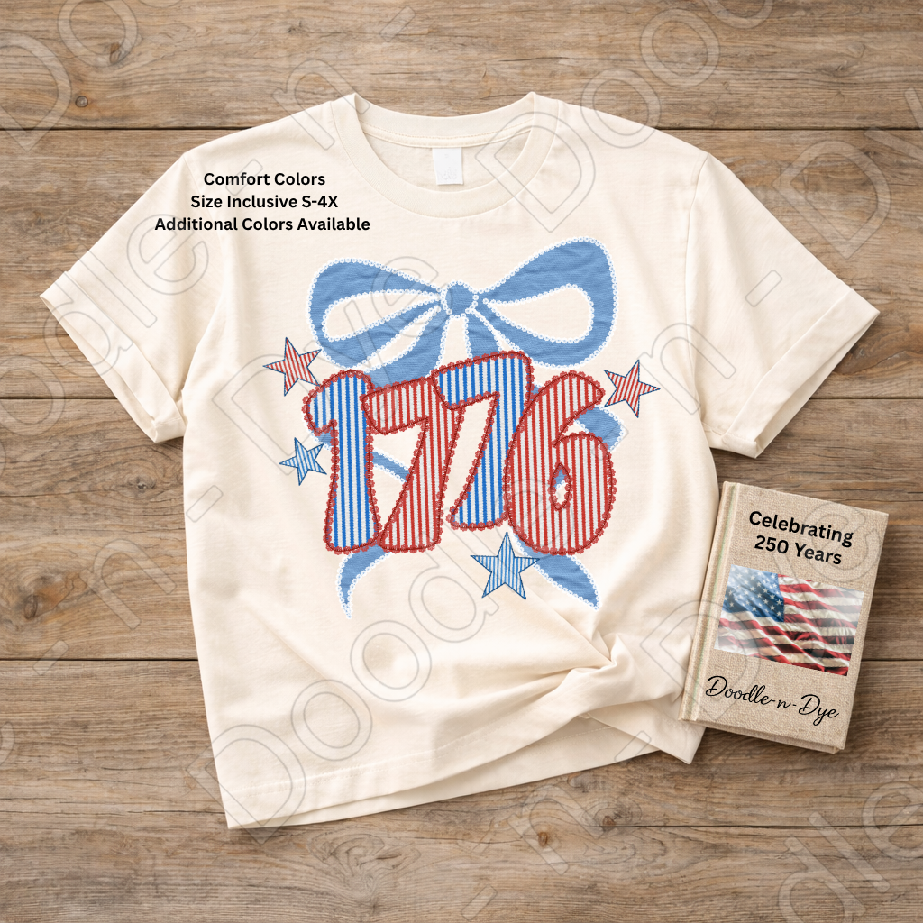 1776 Patriotic Shirt, USA 1776 Comfort Colors Tee, Fourth of July Shirt, America Coquette Bow Shirt, Patriotic Graphic Tee, Independence Day Shirt, 250th USA Anniversary