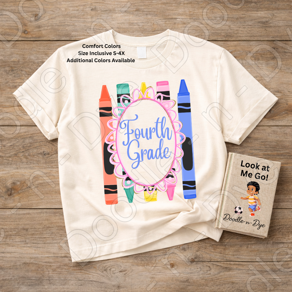 Fourth Grade Teacher Shirt, Fourth Grade Comfort Colors Teacher Tee, Grade Level Fourth Grade Teacher Shirt, Elementary Teacher Gift, Back to School Teacher Tee