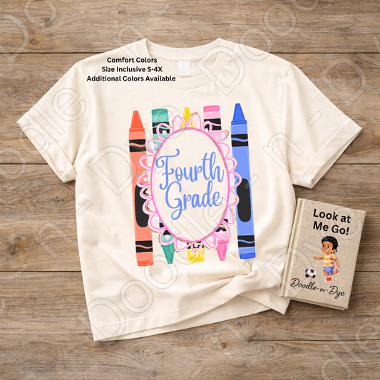 Fourth Grade Teacher Shirt, Fourth Grade Comfort Colors Teacher Tee, Grade Level Fourth Grade Teacher Shirt, Elementary Teacher Gift, Back to School Teacher Tee