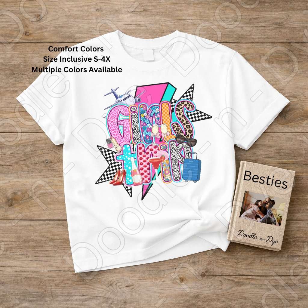 Girls Trip Comfort Colors Shirt – Besties Bachelorette Graphic Tee, Friends Weekend T-Shirt