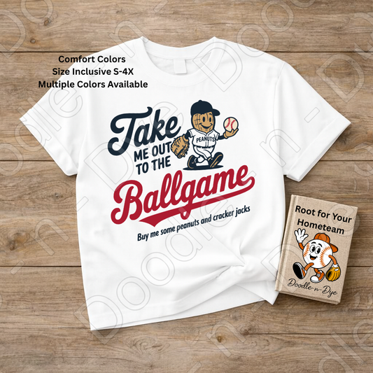 Take Me Out to the Ballgame Shirt – Baseball Peanut Comfort Colors Tee - Buy Me Some Cracker Jacks T-Shirt