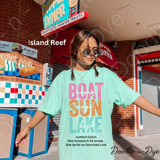Boat Sun Lake Days Shirt – Comfort Colors Lake Day Tee - Summer Vacation Shirt - Girl's Trip