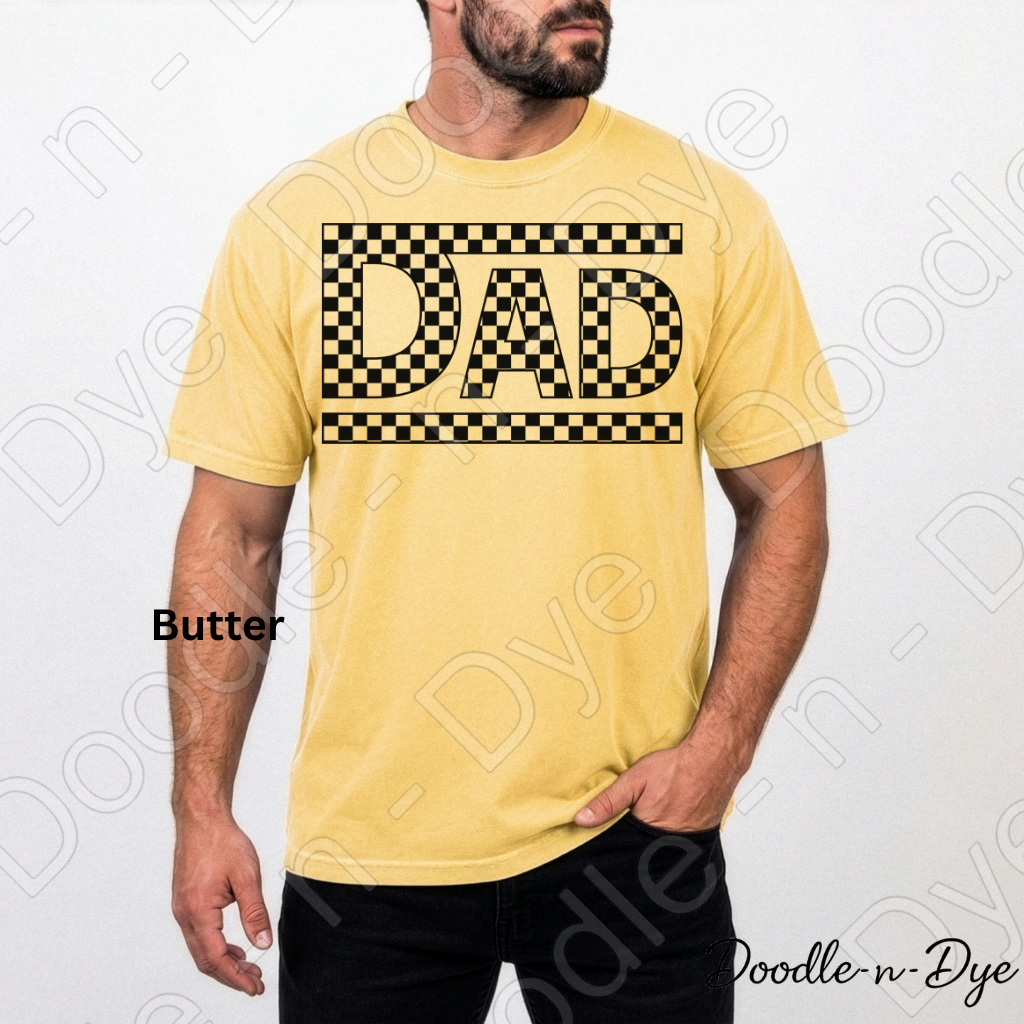 Retro Dad Comfort Colors Shirt, Checkered Dad Tee, Father's Day Shirt, Gift for Dad