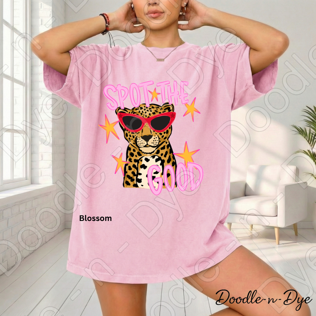 Spot the Good Comfort Colors Tee, Positive Message Shirt, Be Kind Graphic Tee, Encouraging Teacher & Student Shirt, Cute Leopard or Cheetah Kindness Tee