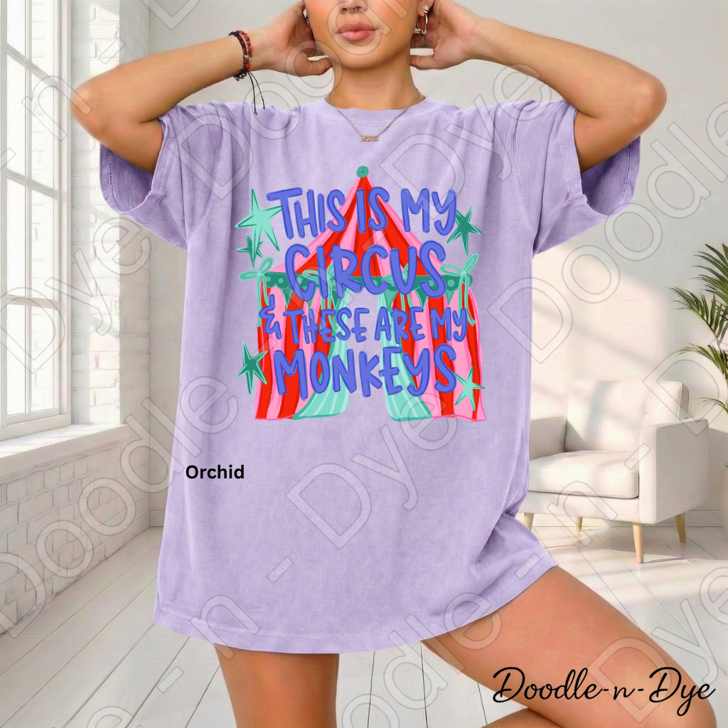 Funny Monkey Comfort Colors Tee, Teacher or Mom Life Shirt, This is My Circus These Are My Monkeys tee, Classroom Humor Tee, Humorous Mom Life Tee, Teacher Gift, Gift for Mom, Back to School Tee