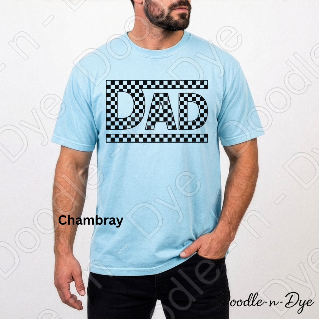 Retro Dad Comfort Colors Shirt, Checkered Dad Tee, Father's Day Shirt, Gift for Dad