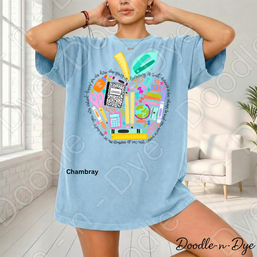 Inspirational Teacher Comfort Colors Tee, Teacher Supplies Shirt, Classroom Essentials T-Shirt, Back to School Teacher Tee, Teacher Gift, Gift for Her