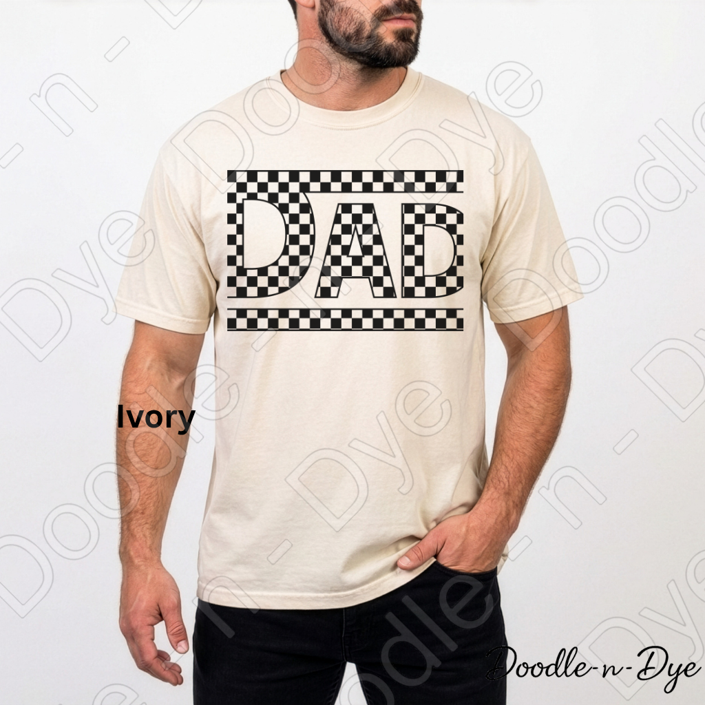 Retro Dad Comfort Colors Shirt, Checkered Dad Tee, Father's Day Shirt, Gift for Dad