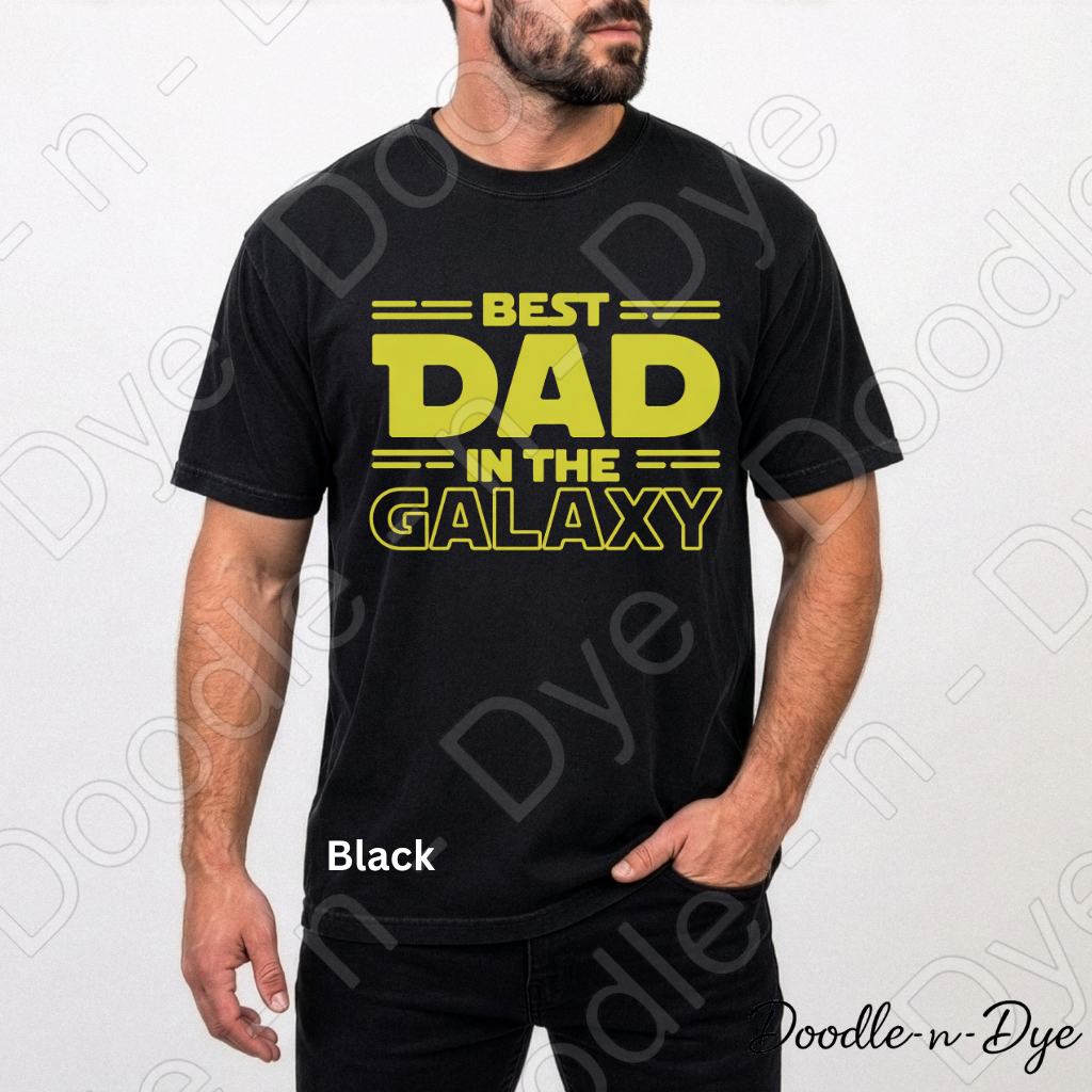 Best Dad in the Galaxy Comfort Colors Tee, Father's Day Shirt, Funny Dad Shirt, Gift for Him, Galaxy Dad Graphic Tee