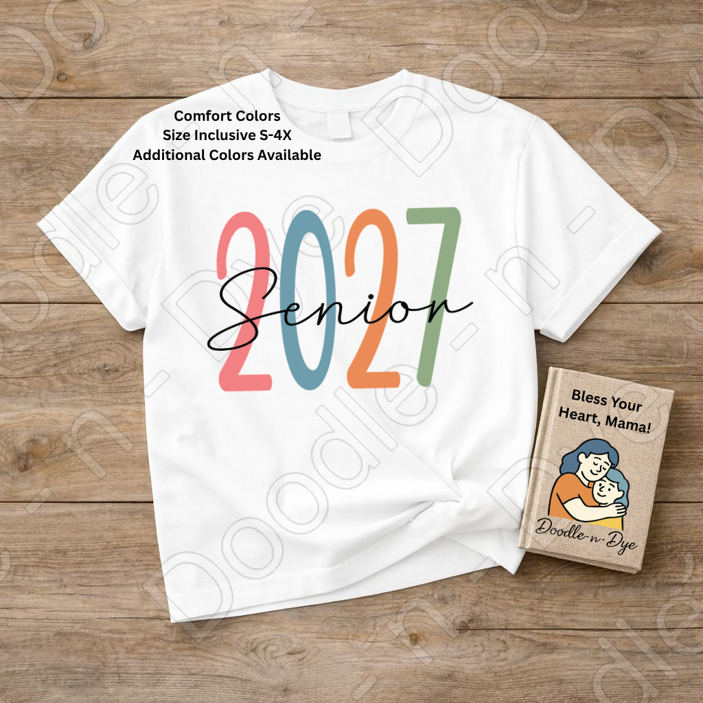Class of 2027 Senior Tee, Graduation Comfort Colors Shirt, High School or College Senior T-Shirt