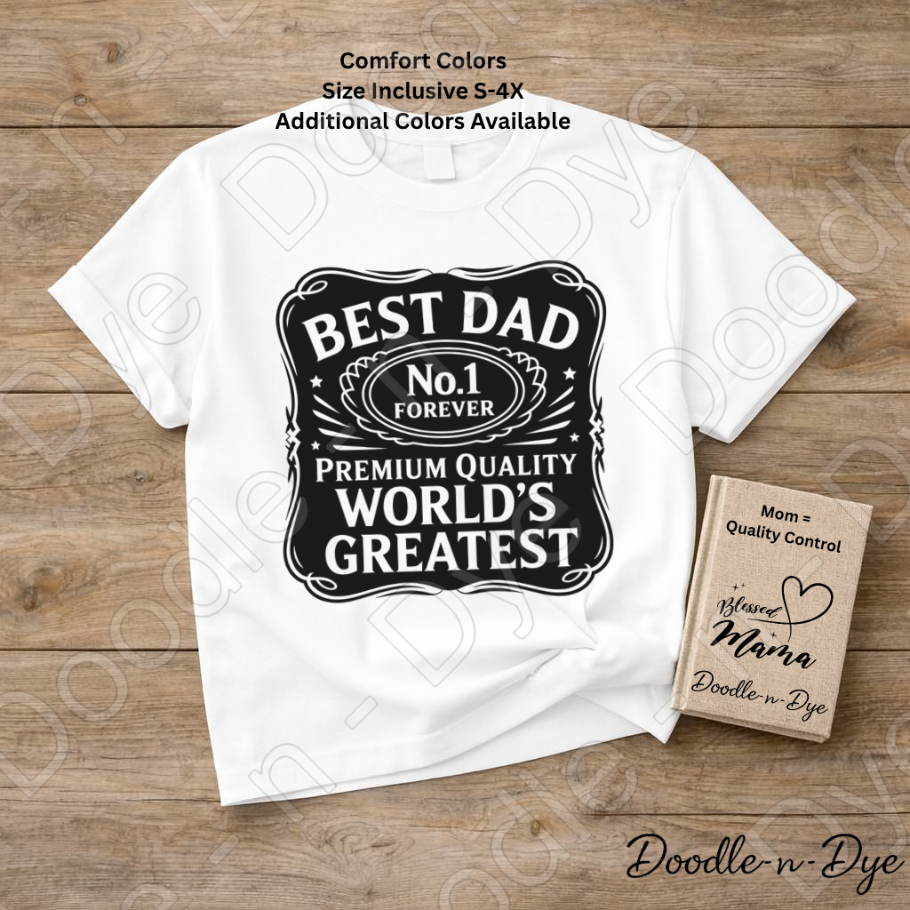 World's Greatest Dad Comfort Colors Tee, No.1 Best Dad Forever T-Shirt, Vintage Badge Father's Day Tee, World's Greatest Dad Shirt