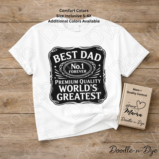World's Greatest Dad Comfort Colors Tee, No.1 Best Dad Forever T-Shirt, Vintage Badge Father's Day Tee, World's Greatest Dad Shirt