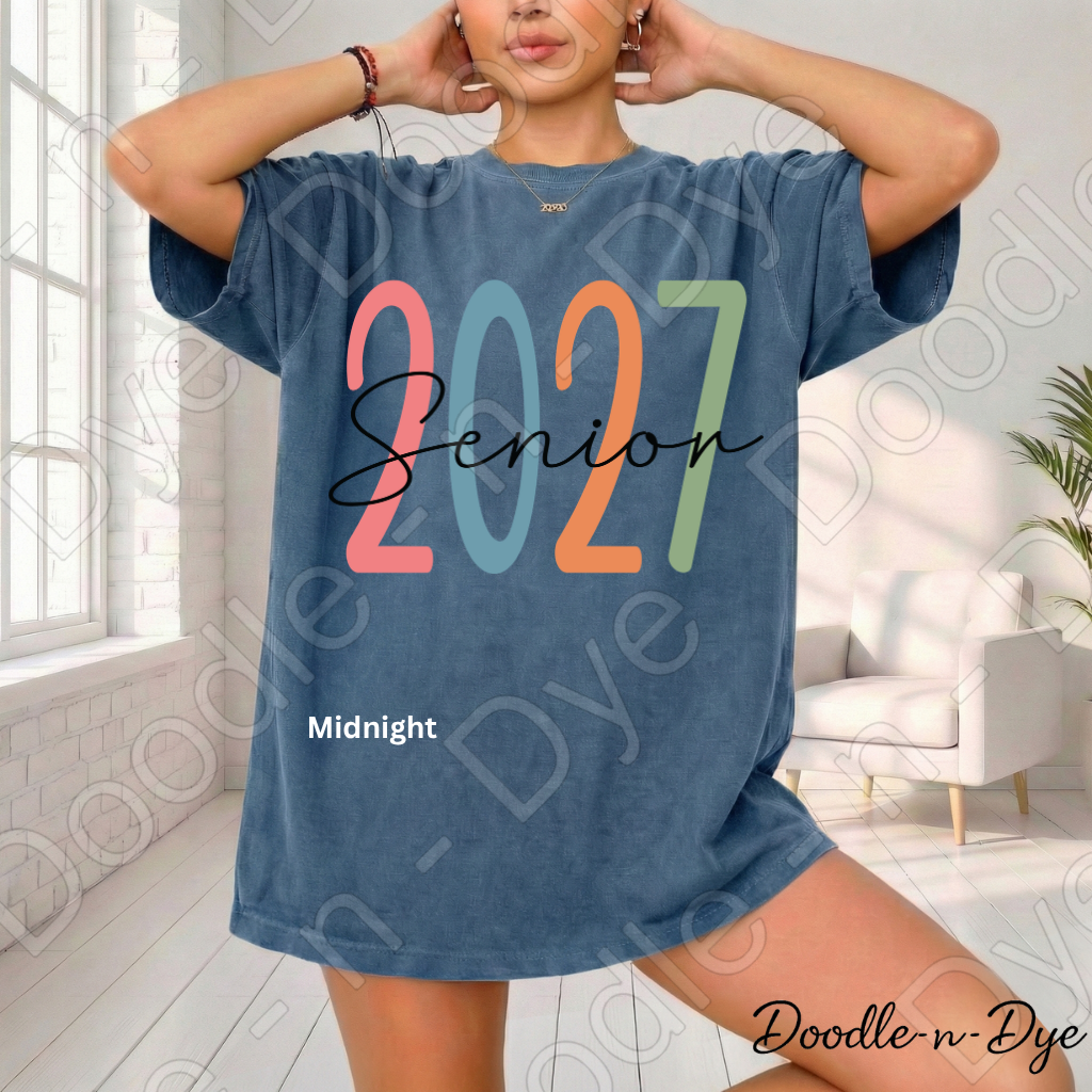 Class of 2027 Senior Tee, Graduation Comfort Colors Shirt, High School or College Senior T-Shirt