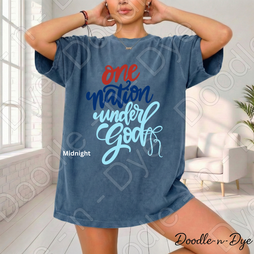 One Nation Under God Comfort Colors Tee, Patriotic Faith Shirt, July 4th Shirt, Independence Day 250 Anniversary T-Shirt