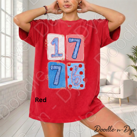 1776 Patriotic Comfort Colors Tee, Vintage USA Tee, July 4th Patriotic Shirt, Independence Day T-Shirt