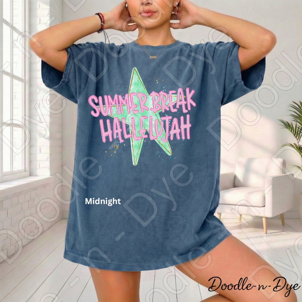 Summer Break Hallelujah Comfort Colors Tee, Everyday Wear Shirt, Summer Teacher Tee