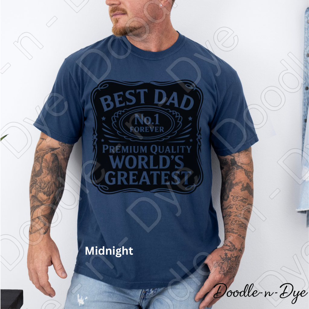 World's Greatest Dad Comfort Colors Tee, No.1 Best Dad Forever T-Shirt, Vintage Badge Father's Day Tee, World's Greatest Dad Shirt